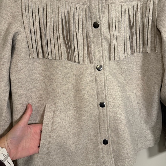 Flag & Anthem Arley Fringe Jacket Women’s Large Button Snap Front Western Boho - Picture 4 of 10